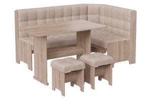 Флорида Кухонный уголок Дуб Сонома трюфель/Микровелюр Wellmart Dark Beige