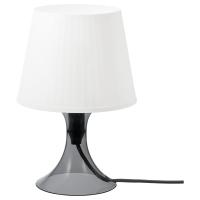 LAMPAN Lampa stołowa, ciemnoszary/biały,  Żarówka LED E14 250 lumenów
