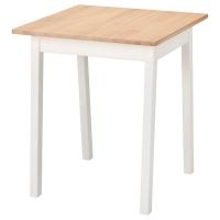 PINNTORP Stół, bejca jasnobrązowa/biała bejca,  Krzesło