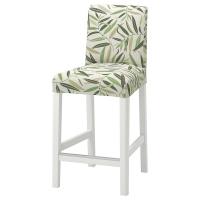 BERGMUND Барный стул со спинкой, белый/Фогельфорс многоцветный