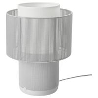 SYMFONISK Lampa/głośnik z wifi, klosz tkanina, biały