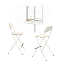 NORBERG / FRANKLIN Stół i 2 krzesła, biały/biały