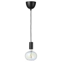 SUNNEBY / MOLNART Подвесной светильник с лампочкой черный/эллипс разноцветный IKEA 394.913.56