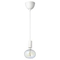 SUNNEBY / MOLNART Подвесной светильник с лампочкой белый/эллипс разноцветный IKEA 194.913.62