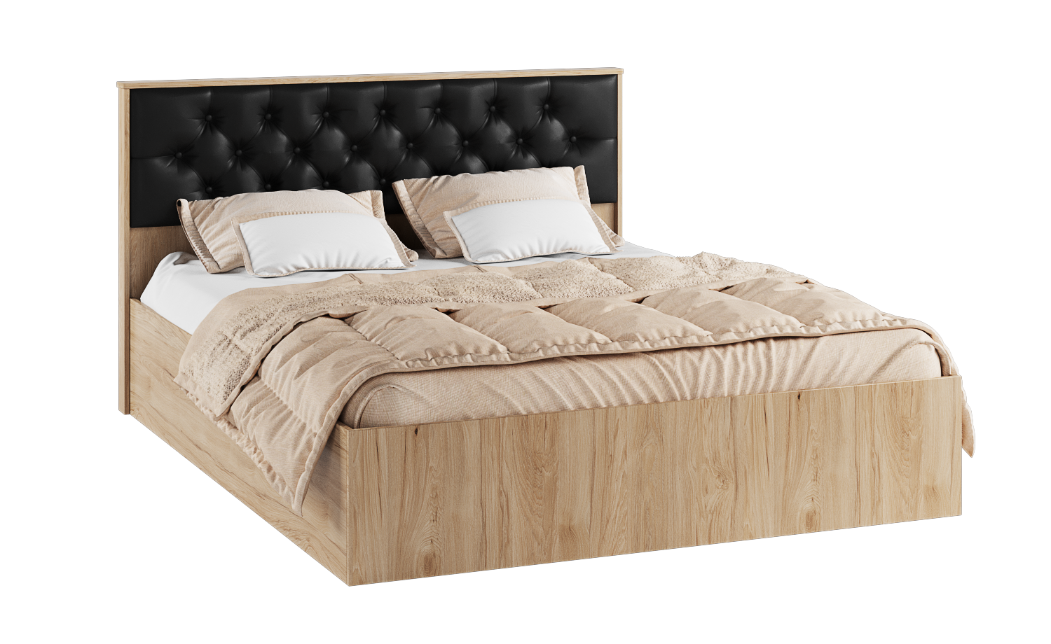 Кровать с мягким изголовьем 160х200 Модена МКР-1, гикори рокфорд
