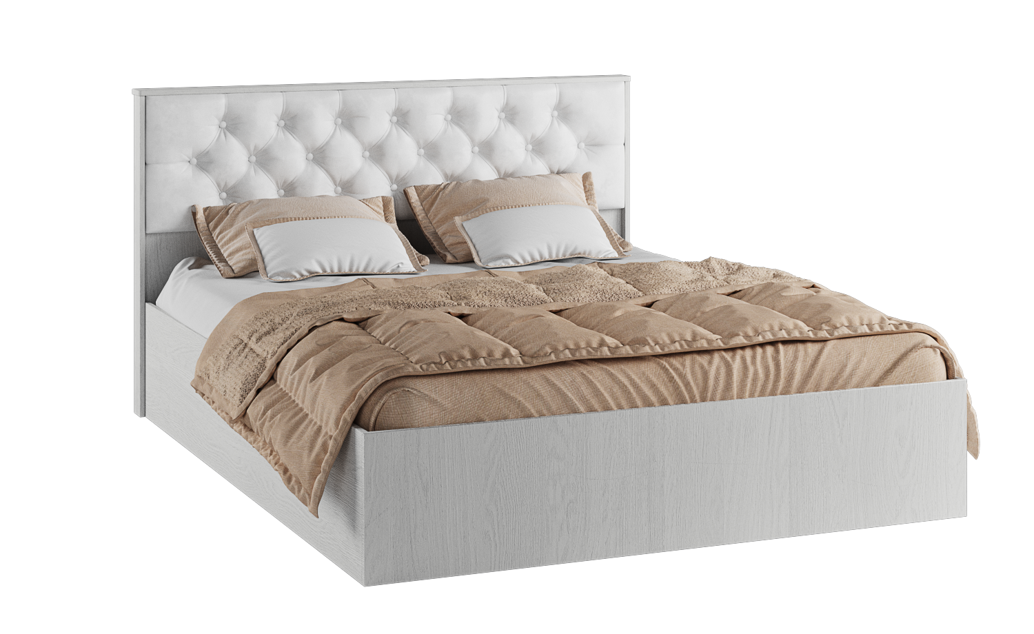 Кровать с мягким изголовьем 160х200 Модена МКР-1, ясень анкор светлый