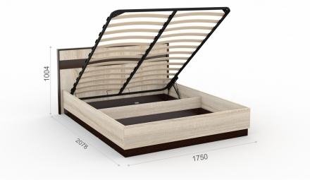 Эшли Кровать 1600 с подъемным механизмом Венге/дуб сонома