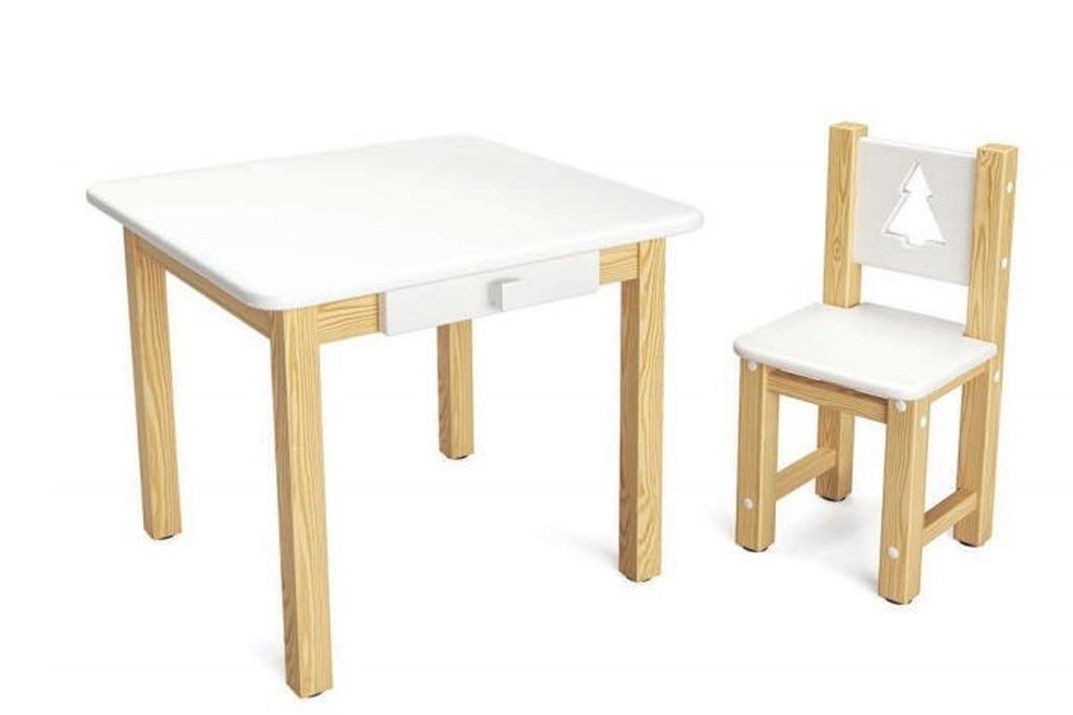  FOREST Комплект Детский столик и стульчик Белый/Сосна