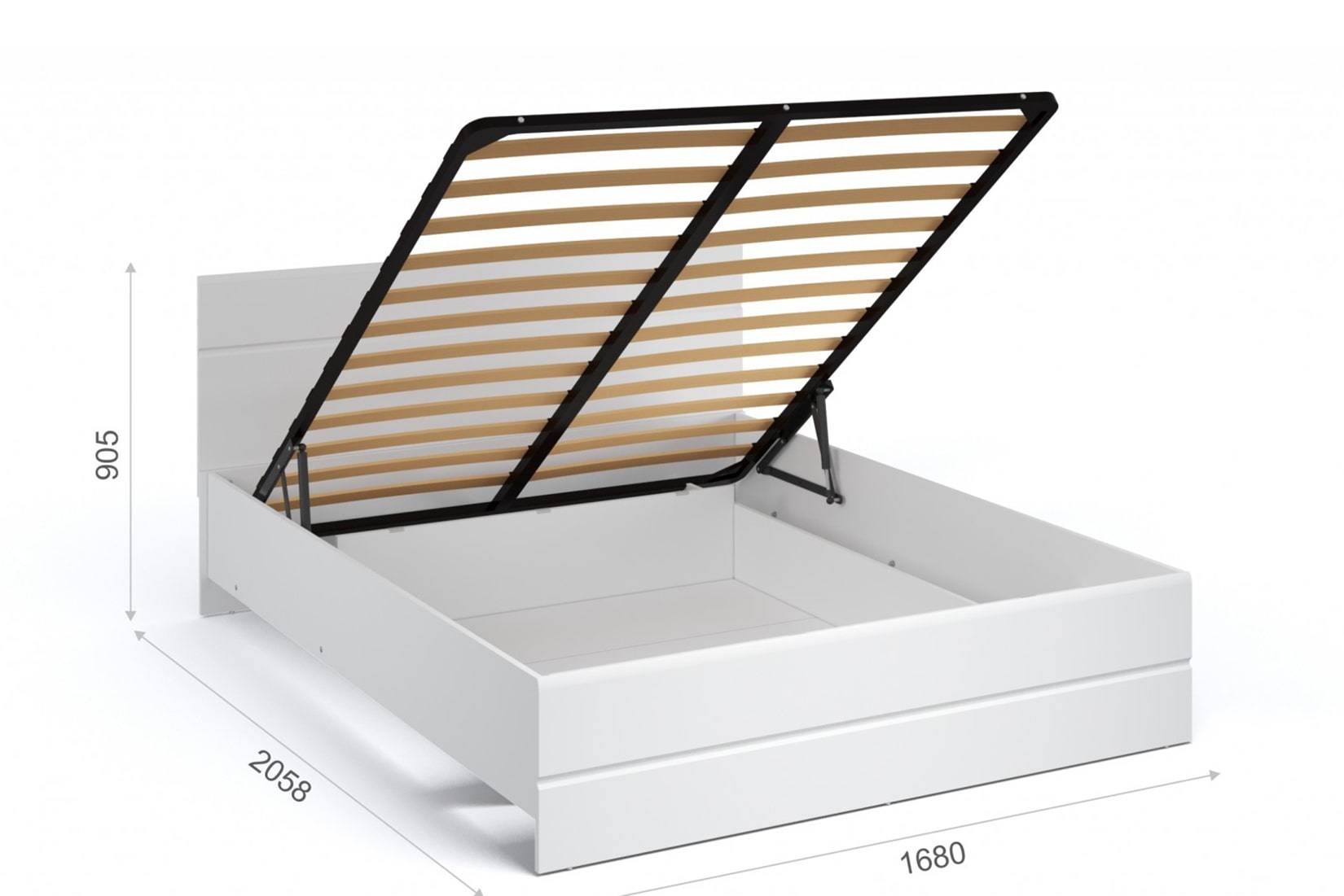 Йорк Кровать 160 с подъемным механизмом Белый жемчуг/Белый глянец 