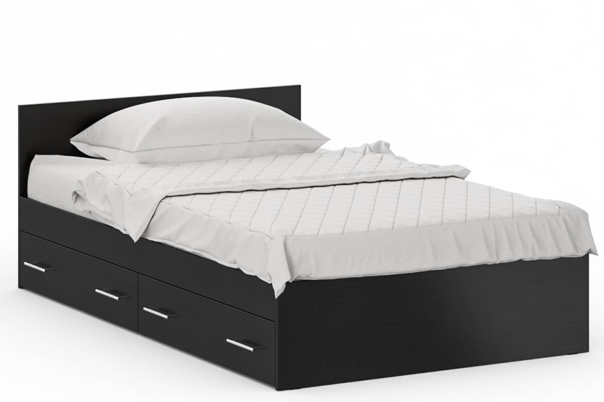 Стандарт Кровать с ящиками 120х200 см. с настилом ЛДСП Венге